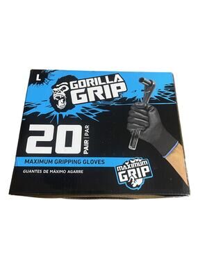 Gorilla Grip 20 Pair Box of Maximum Gripping Gloves Large Mechanic Workwear NEW